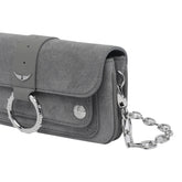 PORTAFOGLIO CON CATENA KATE IN SUEDE MINI