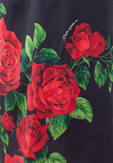 ROSES PRINT SATIN DRESS