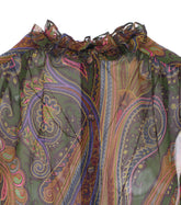 CAMICIA IN SETA CON STAMPA PIAZZATA PAISLEY DEGRADE'