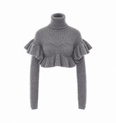 PULLOVER IN MAGLIA CON RUCHES