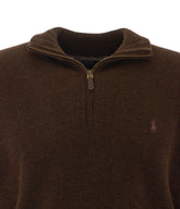 POLO LOGO HALF ZIP SWEATER