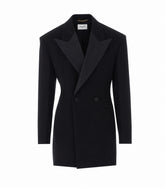 DOUBLE-BREASTED TUXEDO GRAIN DE POUDRE JACKET