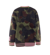 KAMOO CARDIGAN JACQUARD MIMETICO CON BORDO A RIGHE