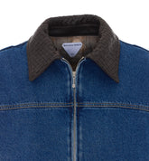 DENIM JACKET WITH INTRECCIATO COLLAR