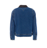 DENIM JACKET WITH INTRECCIATO COLLAR