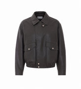 FAUX LEATHER BOMBER