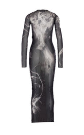 THE SMOKING WOMEN PRINT LONG DRESS