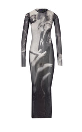 THE SMOKING WOMEN PRINT LONG DRESS