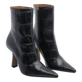 CROCO PRINT LEATHER PUMP BOOTIES