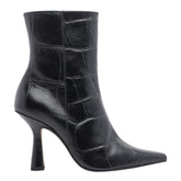 CROCO PRINT LEATHER PUMP BOOTIES