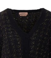JACQUARD PIED-DE-POULE KNITTED CARDIGAN