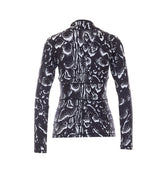 HALF ZIP DUALTIME PRINT LONG SLEEVES TOP