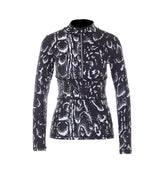 HALF ZIP DUALTIME PRINT LONG SLEEVES TOP
