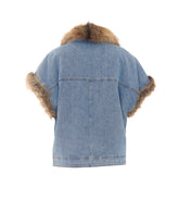 GILET IN DENIM CON DETTAGLI TEDDY