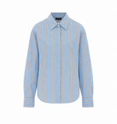 CAMICIA A RIGHE CON INSERTO IN PIZZO