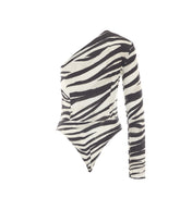 SINGLE SHOULDER BODY WITH ZEBRA PRINT