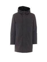 LIGHT FAUX FUR AND MATT TWILL PARKA