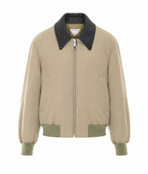 NYLON SATIN JACKET WITH INTRECCIATO COLLAR