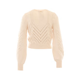 WOOL MIXED KNIT WITH CHEVRON DESIGN