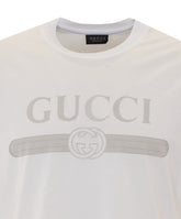 T-SHIRT CON LOGO GUCCI WEB E STAMPA GG