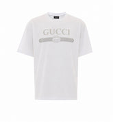 T-SHIRT CON LOGO GUCCI WEB E STAMPA GG
