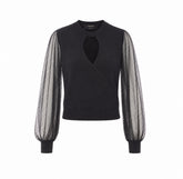 MAGLIA MISTO LANA CON MANICHE A PALLONCINO