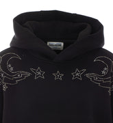FELPA SWEELA CON STRASS E CAPPUCCIO