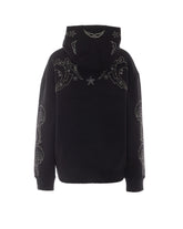FELPA SWEELA CON STRASS E CAPPUCCIO