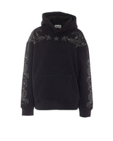 FELPA SWEELA CON STRASS E CAPPUCCIO