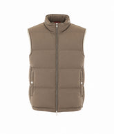 PADDED VEST WITH PACKABLE HOOD