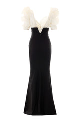 LIGHT CREPE AND GAZAR RED CARPET DRESS