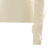 WOOL SWEATER WITH ROUCHES