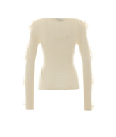 WOOL SWEATER WITH ROUCHES