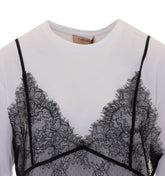 T-SHIRT CON TOP IN PIZZO