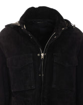 FIELD JACKET IN PELLE SCAMOSCIATA