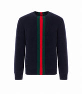 MAGLIONE IN LANA A COSTE FINE CON NASTRO WEB