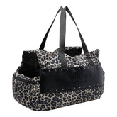 BORSA TRASPORTINO PER ANIMALI CON STAMPA LEOPARDATA