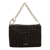 REFLEX CROCO SUEDE SHOULDER BAG