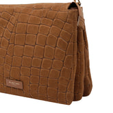 BORSA A SPALLA REFLEX CROCO IN SUEDE
