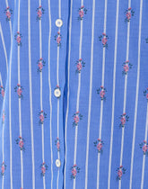 CAMICIA CON PIPING E MOTIVO A RIGHE E FIORI COUPÉ