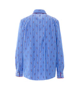 CAMICIA CON PIPING E MOTIVO A RIGHE E FIORI COUPÉ