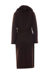 CAPPOTTO MISTO LANA CON FINITURA IN PELLICCIA SINTETICA