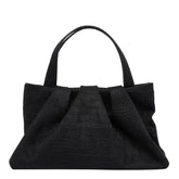 ATHENA SUEDE CROCO EFFECT SHOULDER BAG