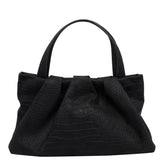 ATHENA SUEDE CROCO EFFECT SHOULDER BAG