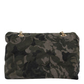 BORSA A TRACOLLA MEDIA LOVE BAG PUFF IN SUEDE CON STAMPA CAMOUFLAGE E FIBBIA GIOIELLO