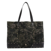 SUEDE CAMOUFLAGE PRINT SHOPPING BAG