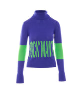 SLIM WAIST TURTLENECK IN WOOL WITH SLOGANS