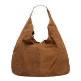 BORSA A SPALLA ELLISSE CROCO IN SUEDE