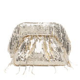 SMALL BIOS FRINGE SEQUIN POCHETTE
