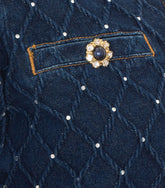 MATELASSÉ DENIM JACKET WITH RHINESTONES